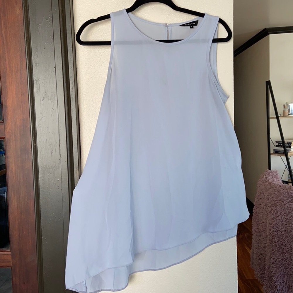 Flowy assymetric pastel blue blouse